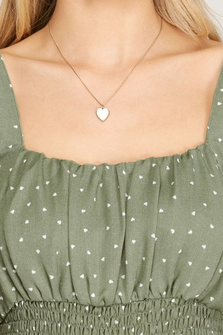 DUSTY SAGE SMOCKED SLEEVELESS WOVEN ROMPER