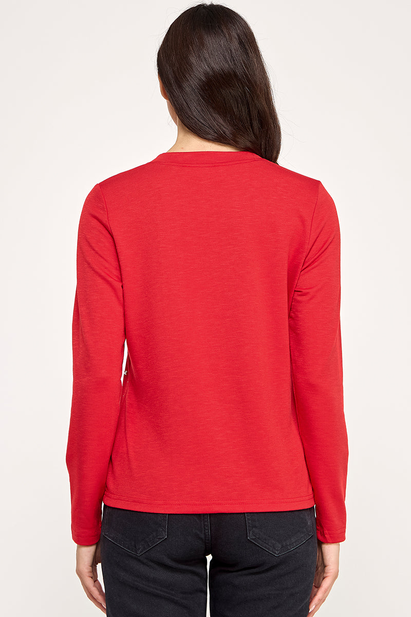 JEWELS STARS DETAILED LONG SLEEVES TOP AVT51199K