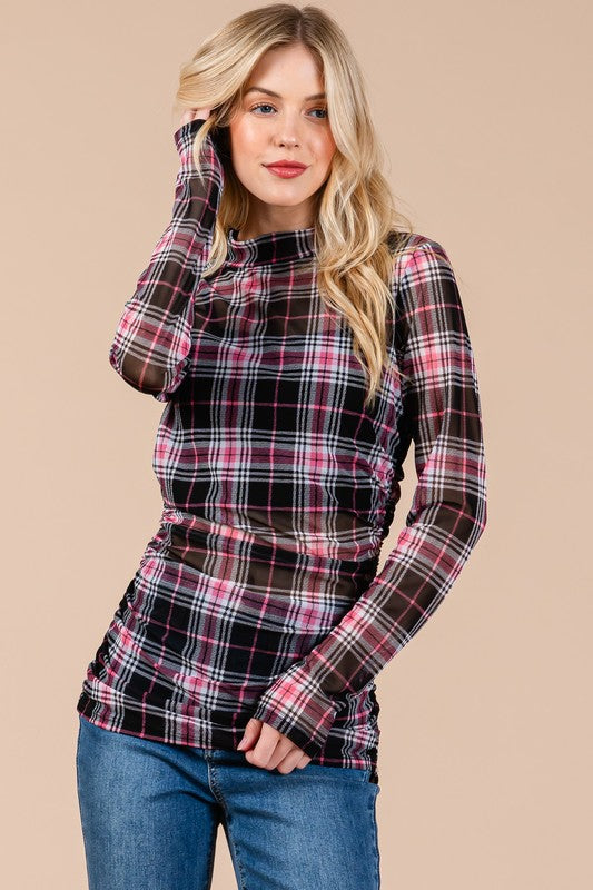 WARDROBE WHIT PLAYFUL BASIC PLAID TOP TS13655