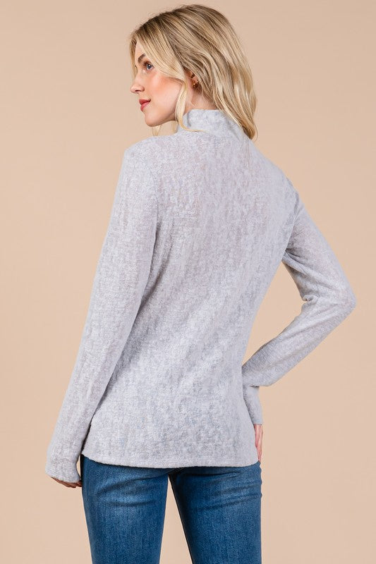 RUCHED MOCK NECK TOP TS13659SA.