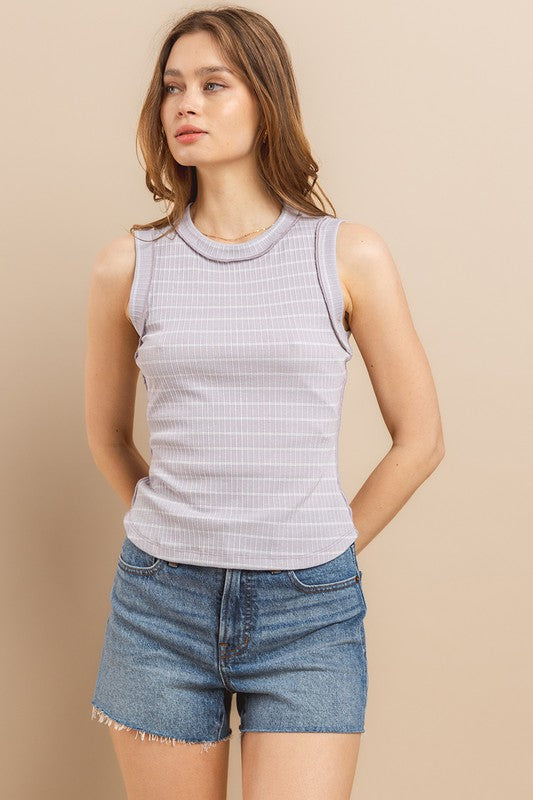 RIBBED TANK TOP TU13596PA