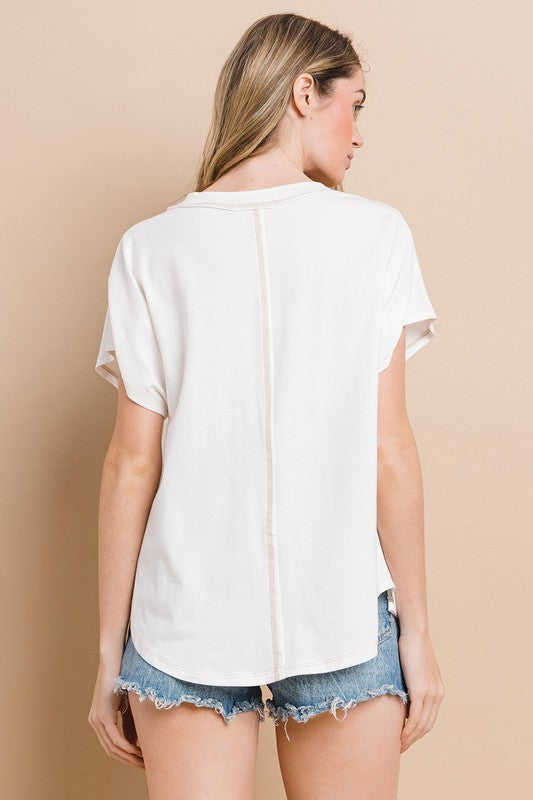 BABY DOLL SHORT SLEEVE TOP TU13642SA