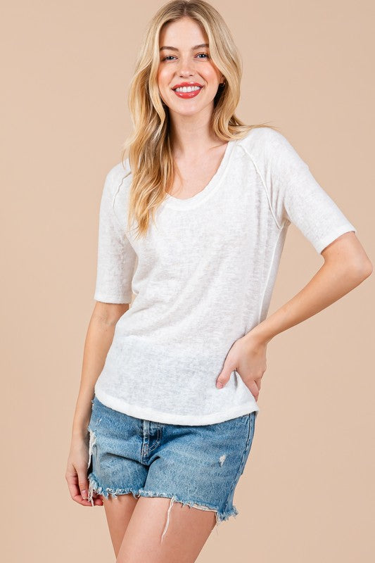 SCOOP NECK RAGLAN TOP TY12923SA