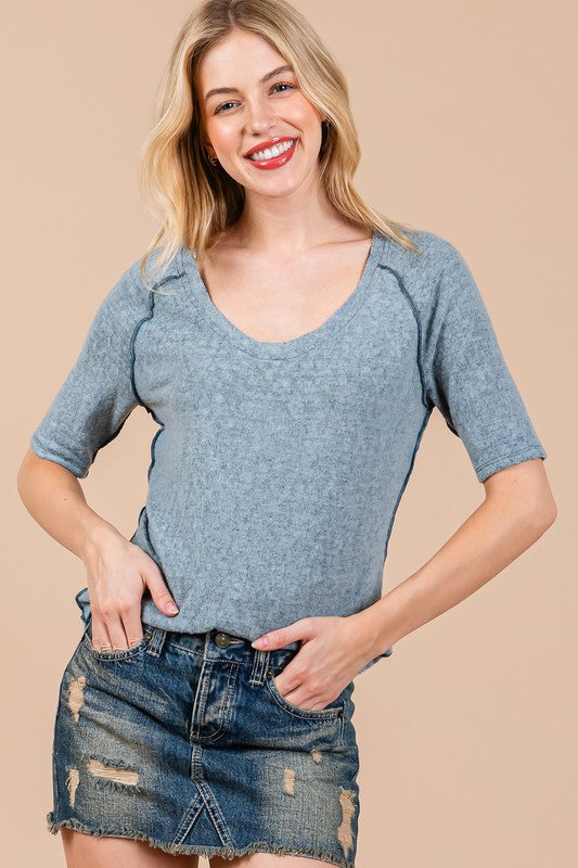 SCOOP NECK RAGLAN TOP TY12923SA
