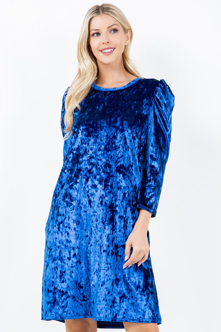 SHVc5792X-velvet-Wholesale Royal TUNIC DRESS IN VELVET WITH SIDE POCKETS