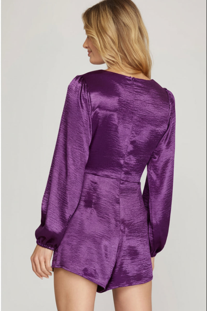 SURPLICE LONG SLEEVES WOVEN ROMPER SKSY5147