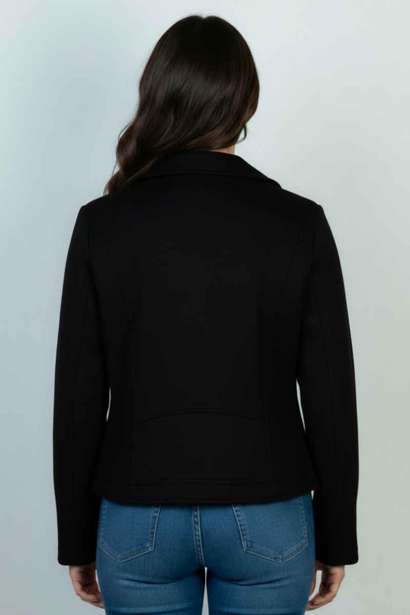 PLUS SIZE ZIPPER FRONT SUEDE JACKET WBT22965P