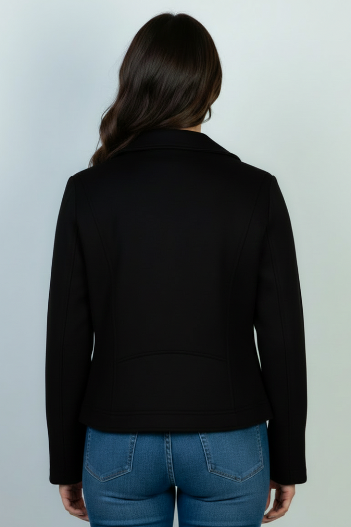 PLUS SIZE ZIPPER FRONT SUEDE JACKET WBT22965P