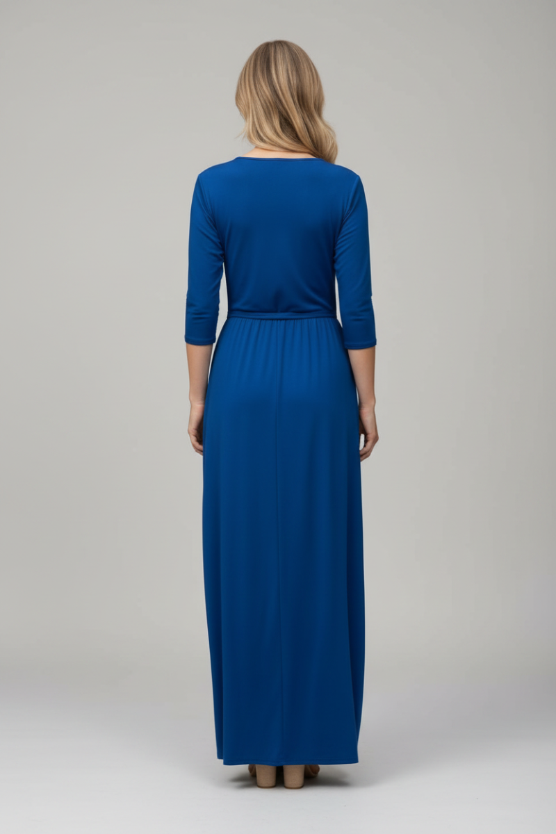 SURPLICE V-NECK WITH POCKET MAXI DRESS HMSD11645