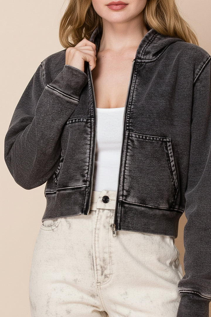 PLUS SIZE LONG SLEEVE DENIM JACKT-WBT10829-