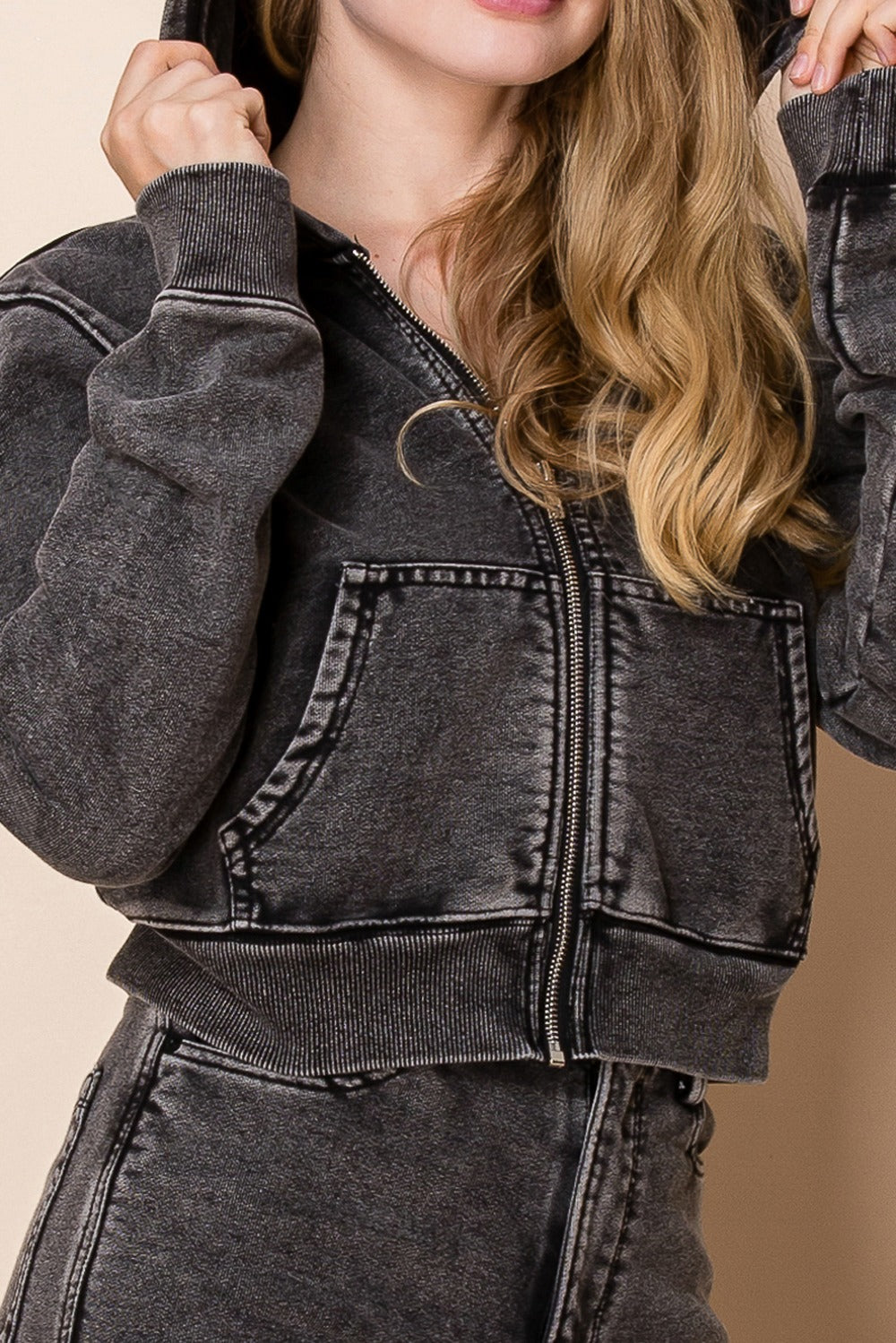 PLUS SIZE LONG SLEEVE DENIM JACKT-WBT10829-