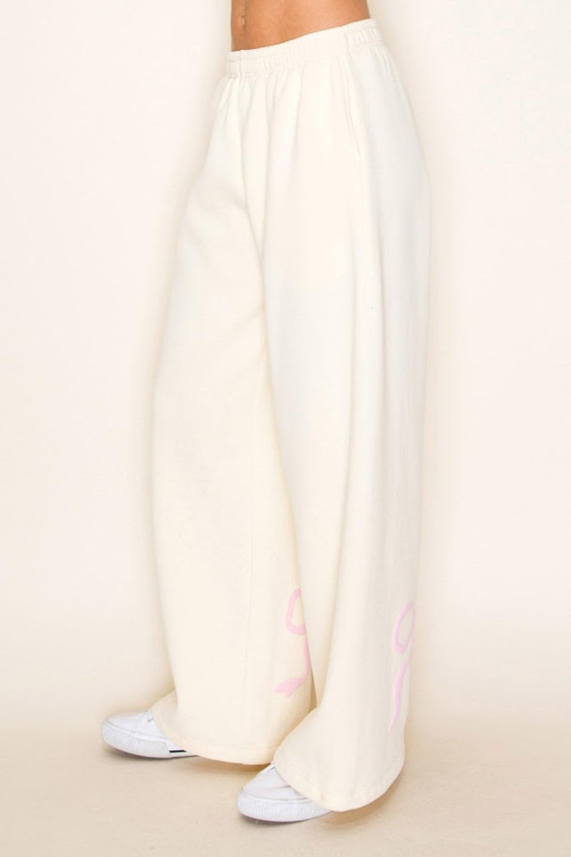 FLEECE WITH SIDE POCKET WIDE LEG PANTS WBPP80011