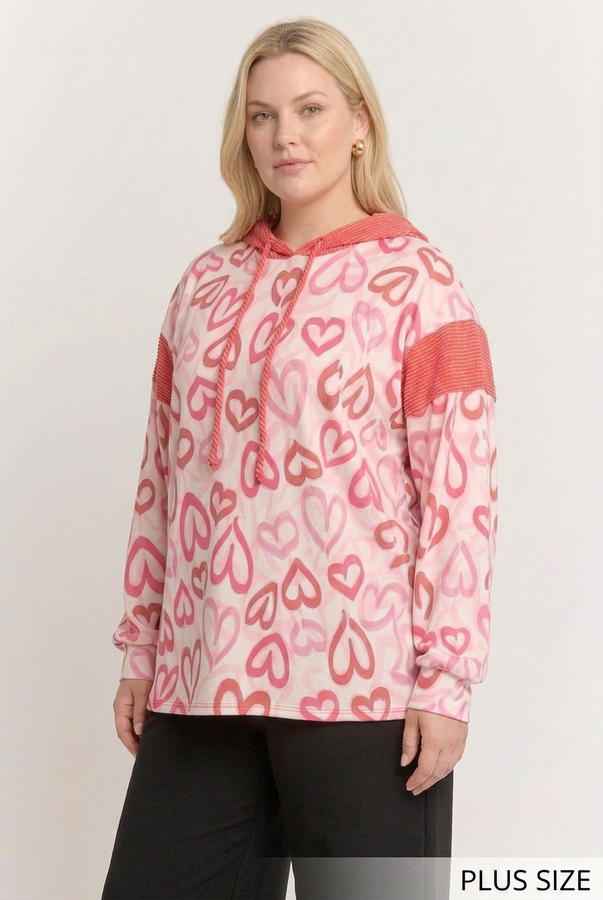 Curvier plus-size side studio pose with PLUS SIZE label