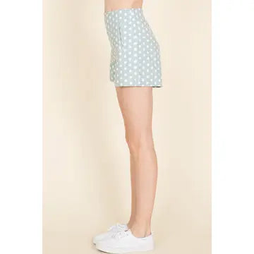 MINT POLKA DOT PRINT SHORTS HMHP1036