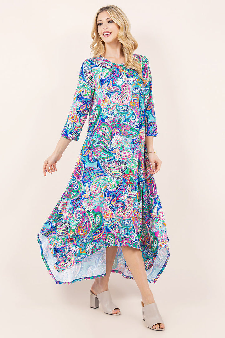 A-LINE MODEST DRESS WITH SIDE POKTES-SHVL5809