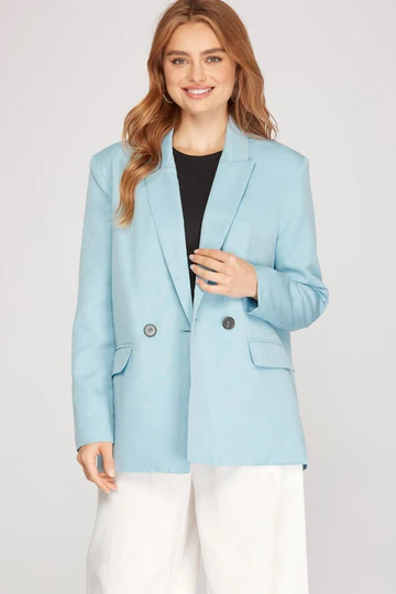 DOUBLE BREASTED BUTTON LONG SLEEVES BLAZER JACKET
