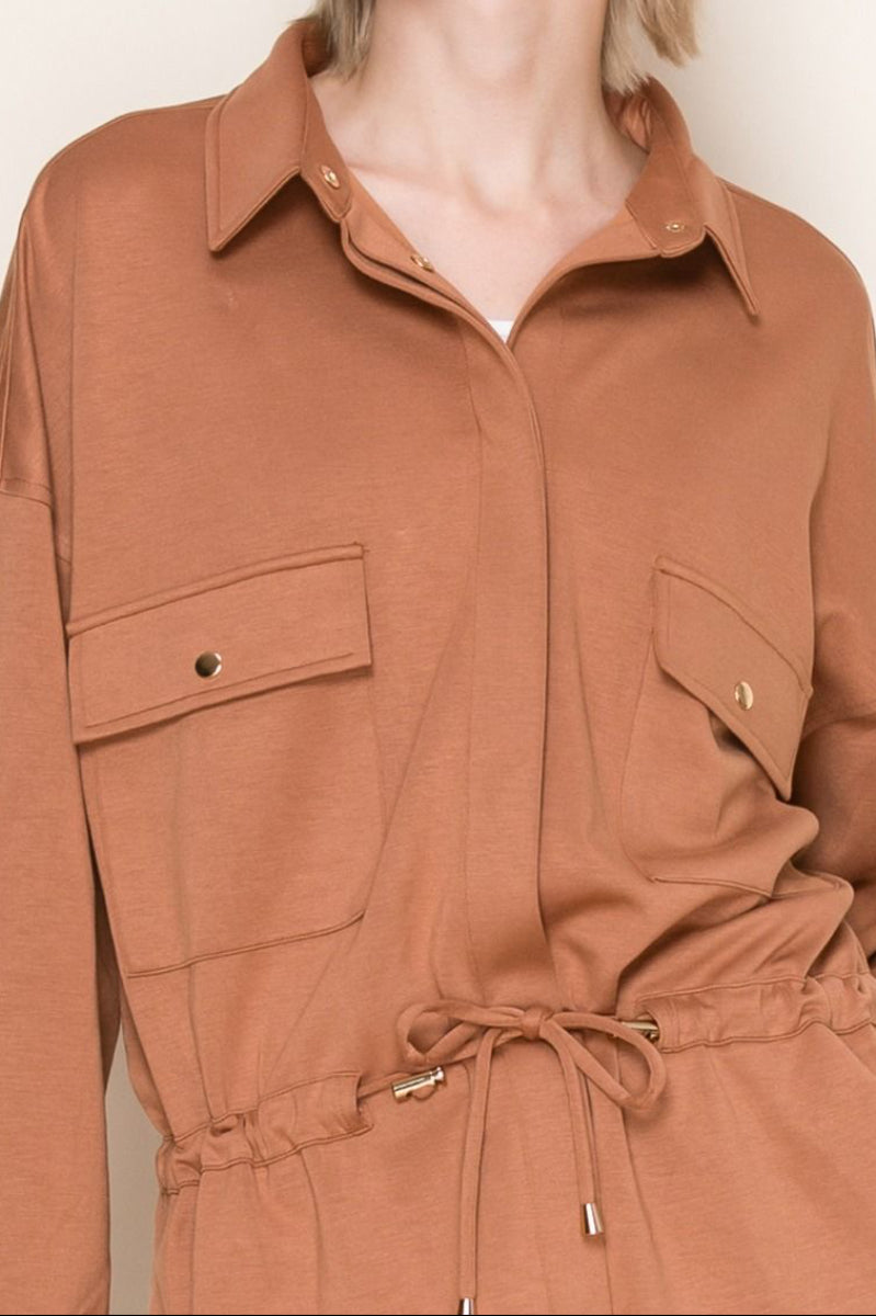 BUTTON DOWN LONG SLEEVE KNIT TOP