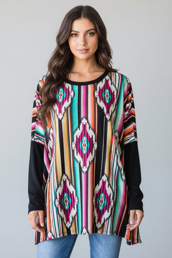 PLUS SIZE LONG SLEEVE ROUND NECK SOLID AND MULTI COLOR HMST2117
