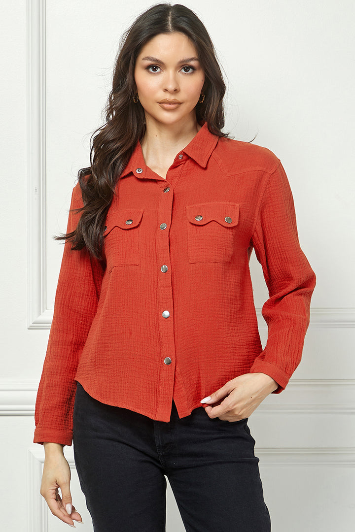 LONG SLEEVE BUTTON DOWN BLOUSE