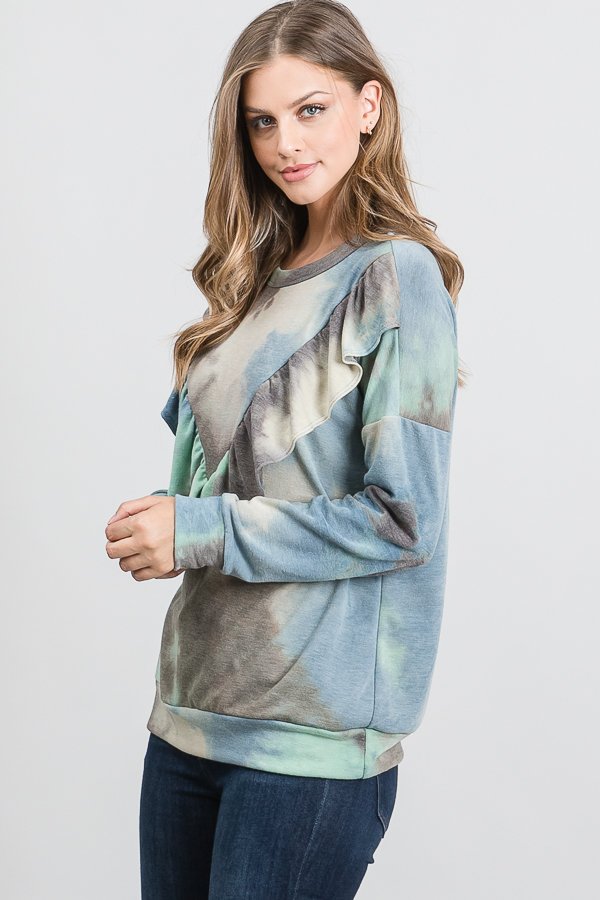 TIE DYE PRINT PLUS TOP HMET5110-15