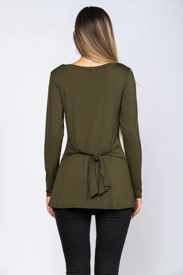 BLACK BOAT NECK LONG SLEEVES SLIM FIT TUNIC TOP VT22359