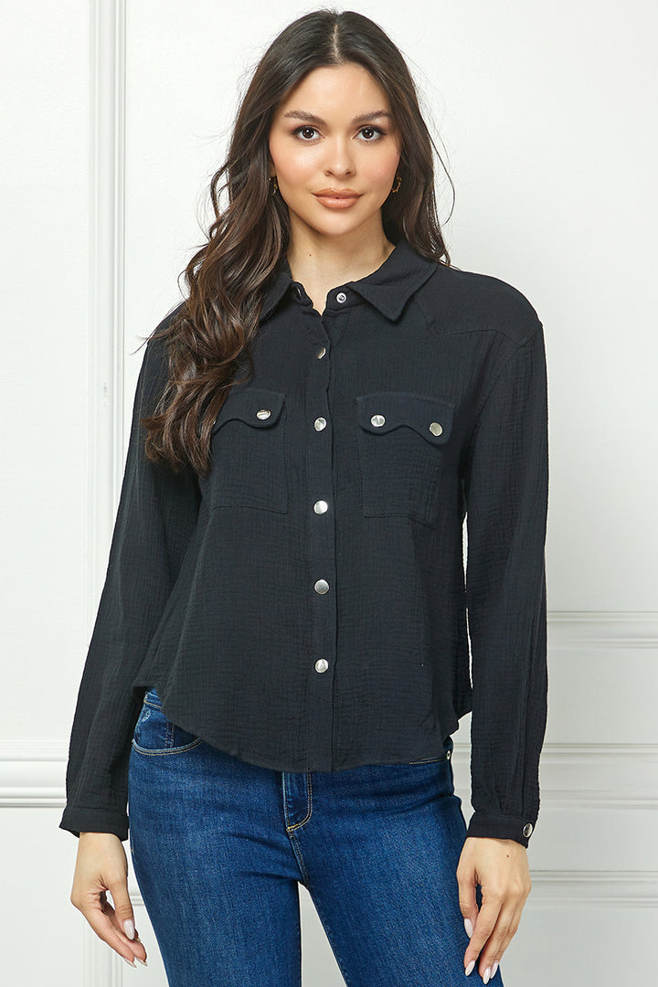 LONG SLEEVE BUTTON DOWN BLOUSE
