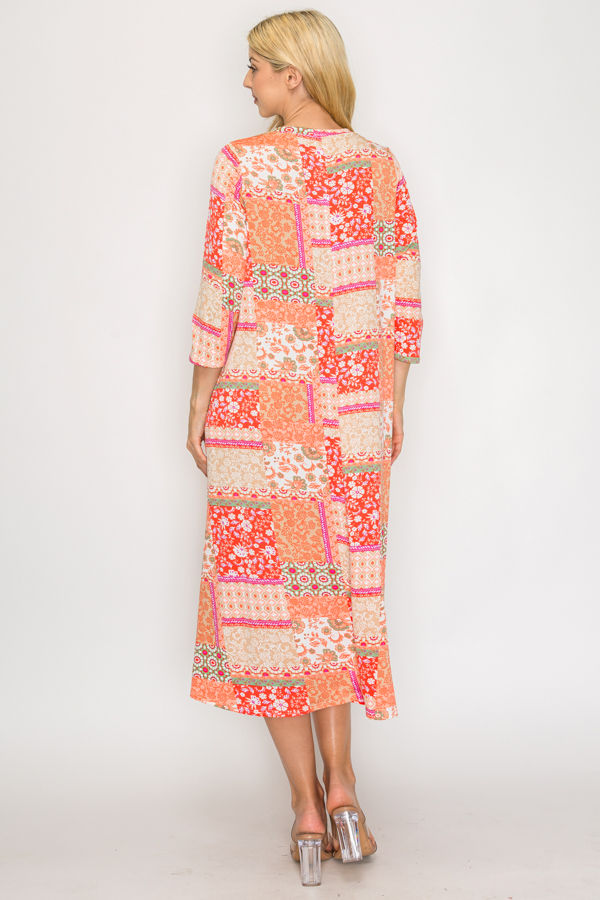 A-LINE MODEST PLUS SIZE DRESS WITH SIDE POKTES