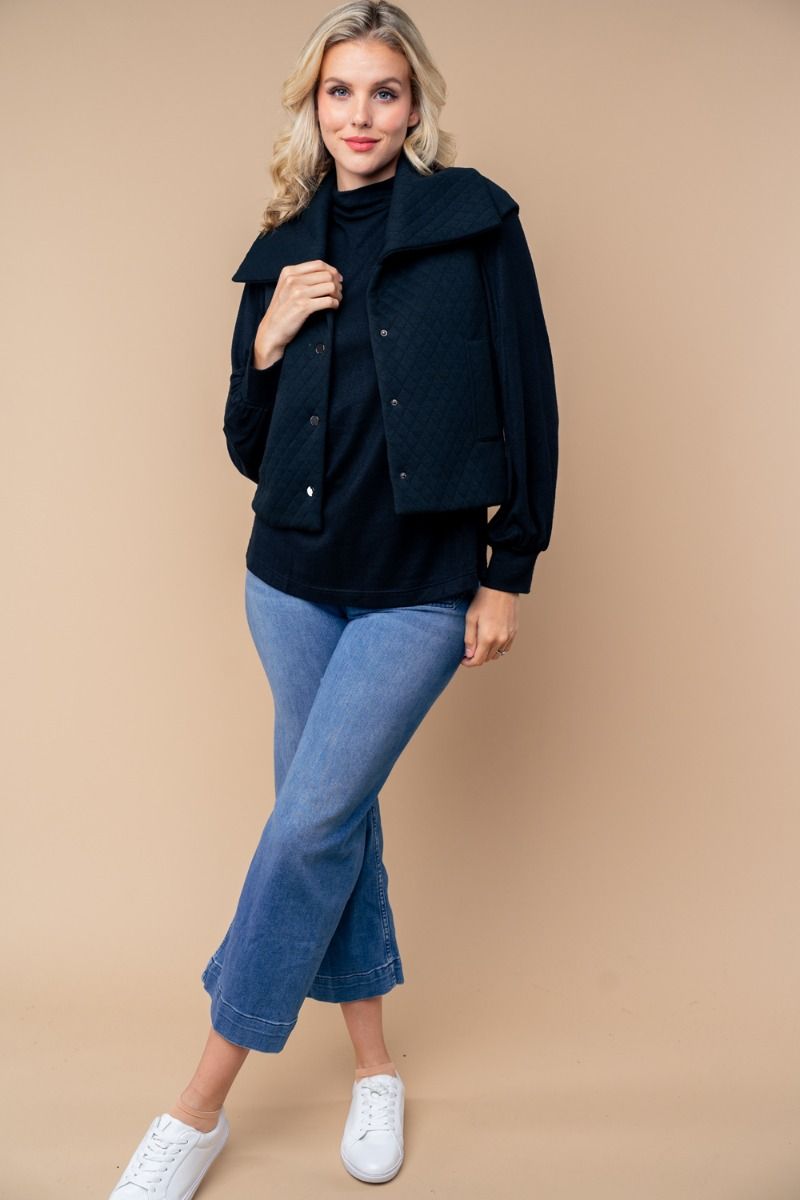 SLEEVELESS SOLID BUTTON DOWN VEST-WBT10365XL