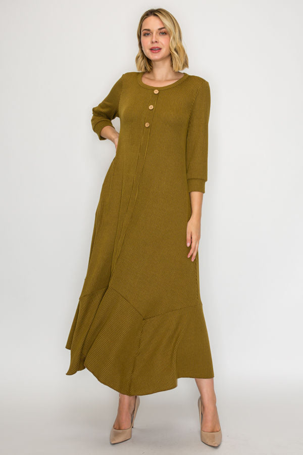 ASYMMETRIC HEMLINE PLUS SIZE DRESS WITH SIDE POCKETS