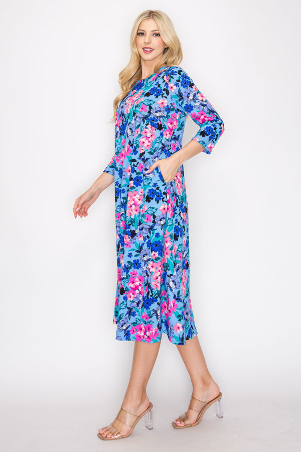 A-LINE MODEST DRESS WITH SIDE POKTES-SHVL5816