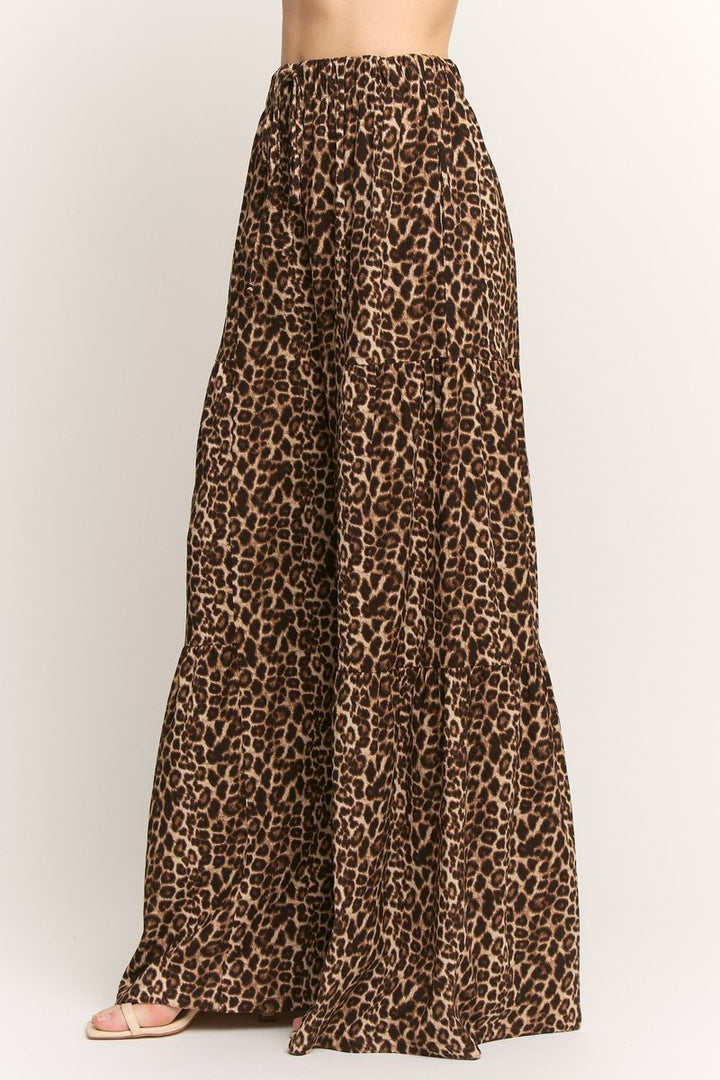 OVER WIDE LEG ANIMAL PRINT PANTS WITH ELASTIC BAND HMEP6882