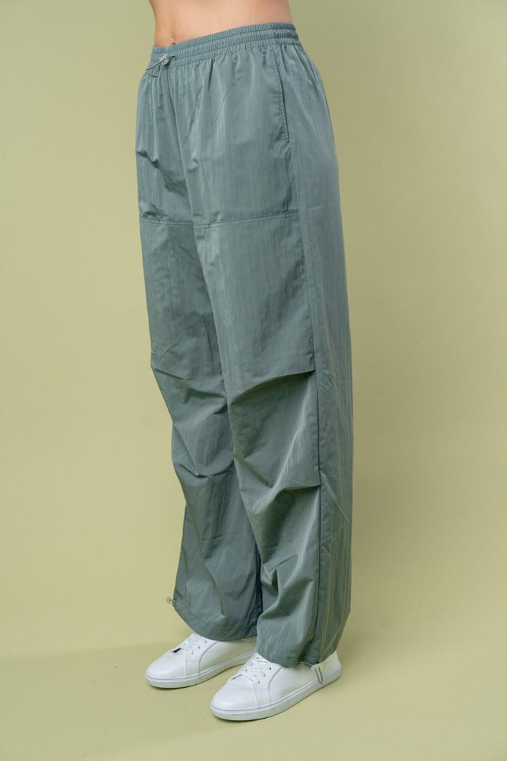 HIGH WAISTED SOLID WINDBREAKER JOGGER