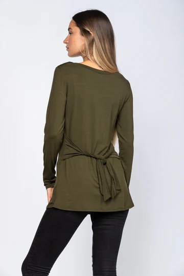 BLACK BOAT NECK LONG SLEEVES SLIM FIT TUNIC TOP VT22359