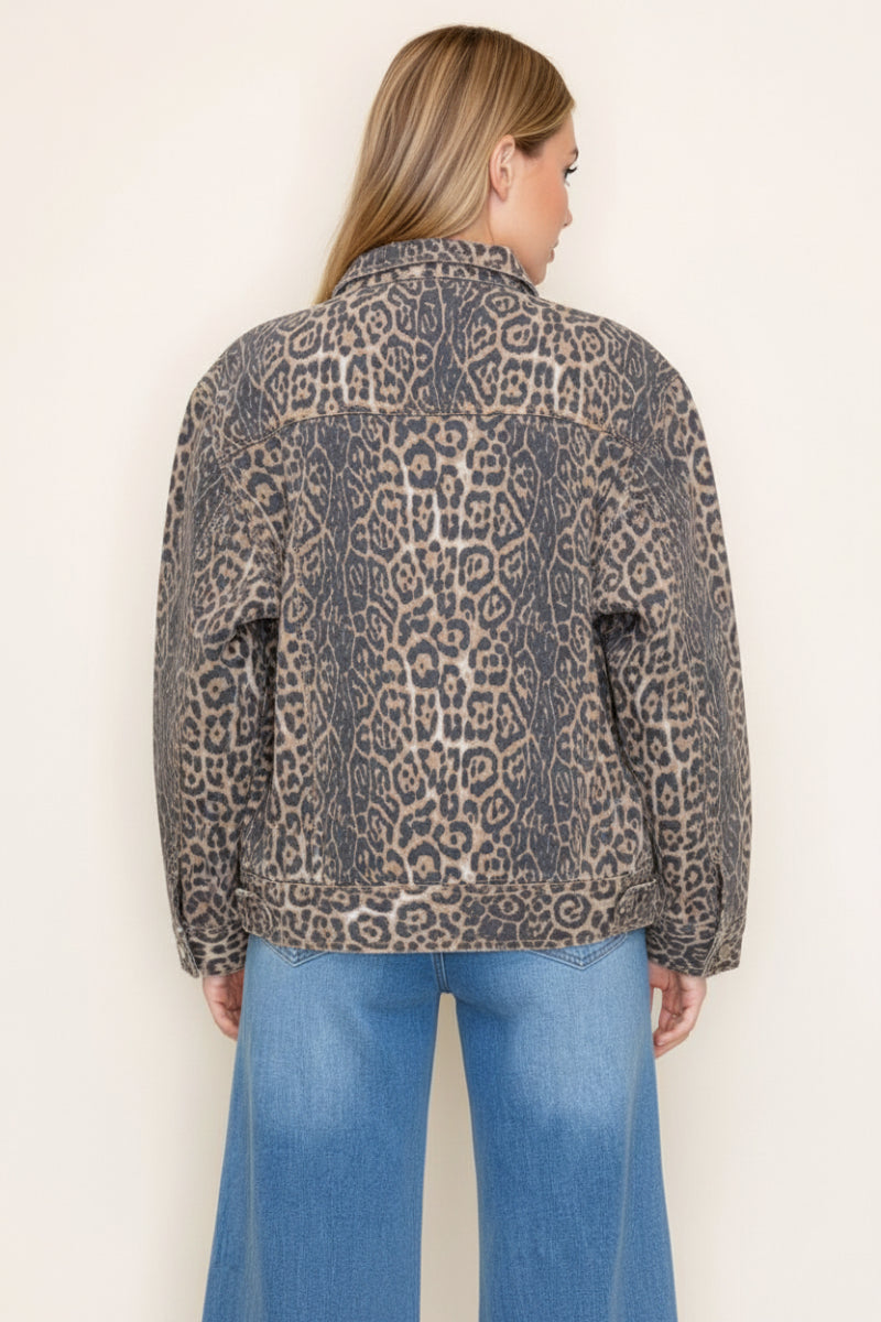 LONG SLEEVE LEOPARD PRINT JACKET-WBT10876XL