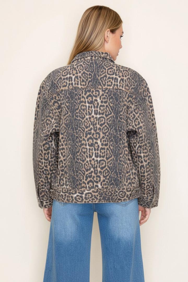 LONG SLEEVE LEOPARD PRINT JACKET-WBT10876XL
