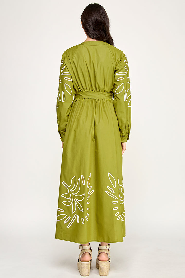 LONG SEEVE MAXI EMBROIDERED DRESS