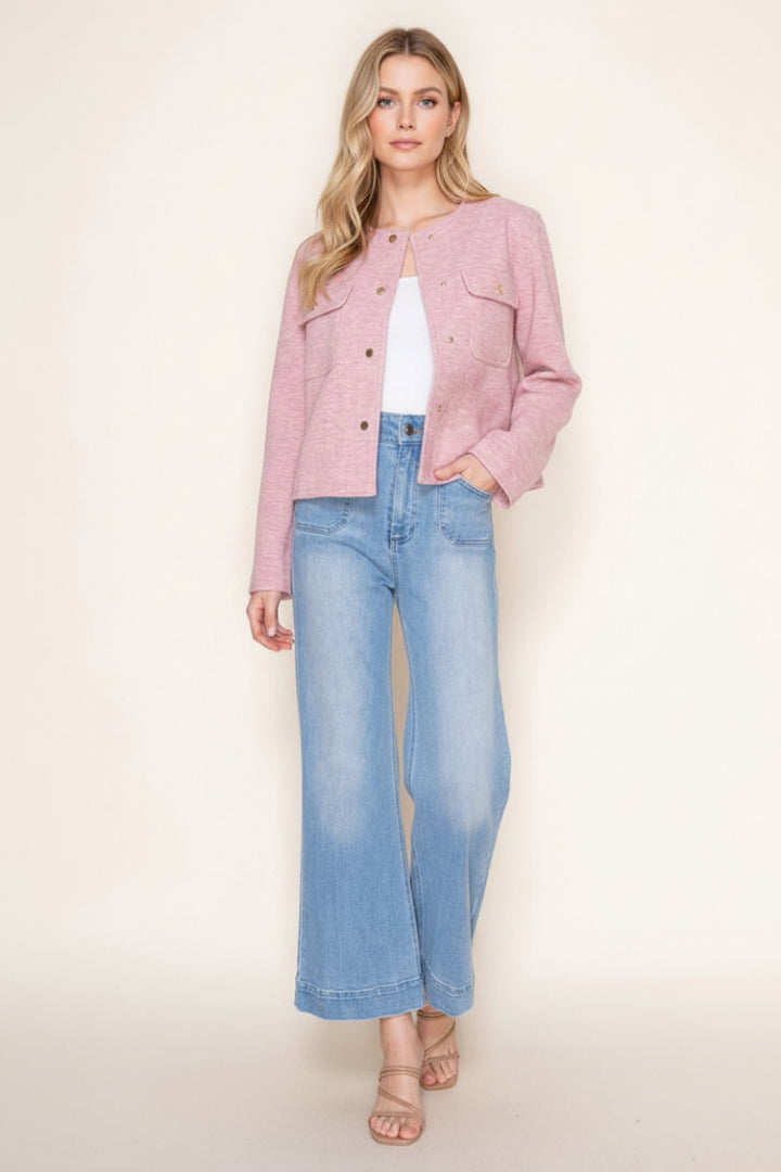 LONG SLEEVE BUTTON DOWN JACKET-WBT10770XL