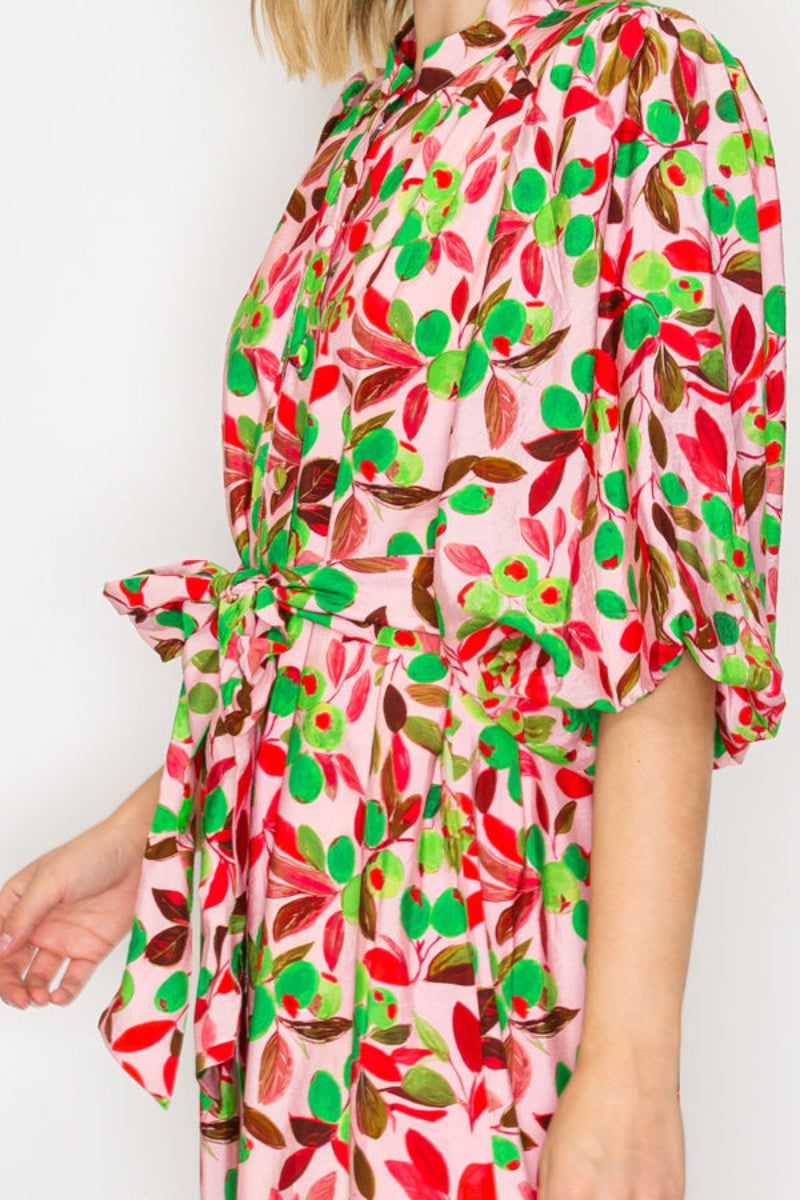 PLUS SIZE TIERED MIDI DRESS WITH A COLLARED BUTTON FRONT-SLD1041