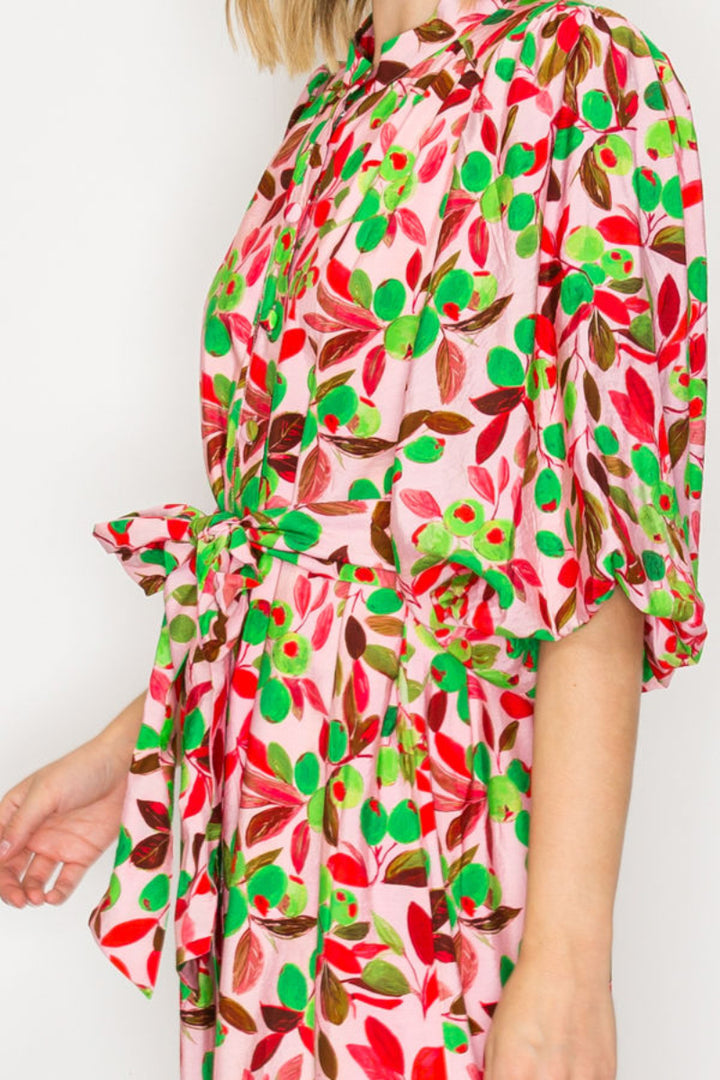 PLUS SIZE TIERED MIDI DRESS WITH A COLLARED BUTTON FRONT-SLD1041