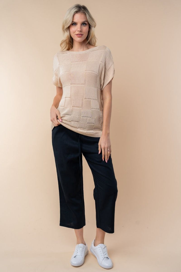 HIGH WAISTED SOLID WOVEN PANTS