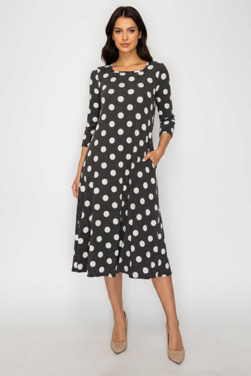 A-LINE SQUARE NECK PLUS SIZE MIDI DRESS-SHVL5944-UR