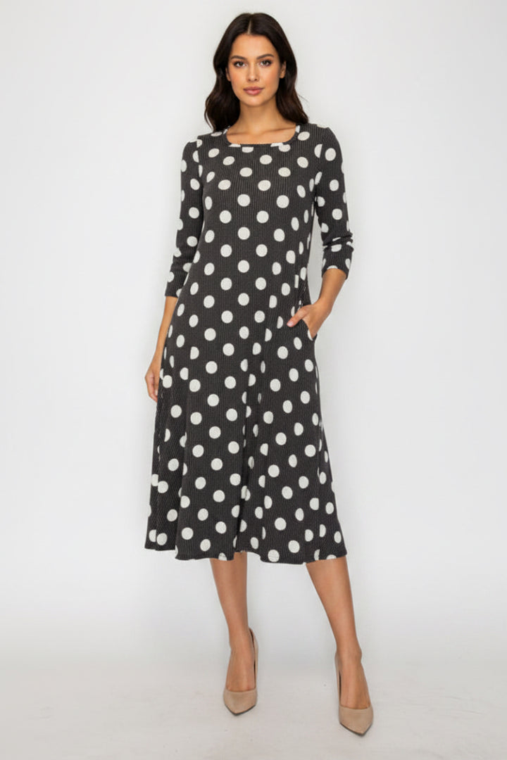 A-LINE SQUARE NECK PLUS SIZE MIDI DRESS-SHVL5944-UR