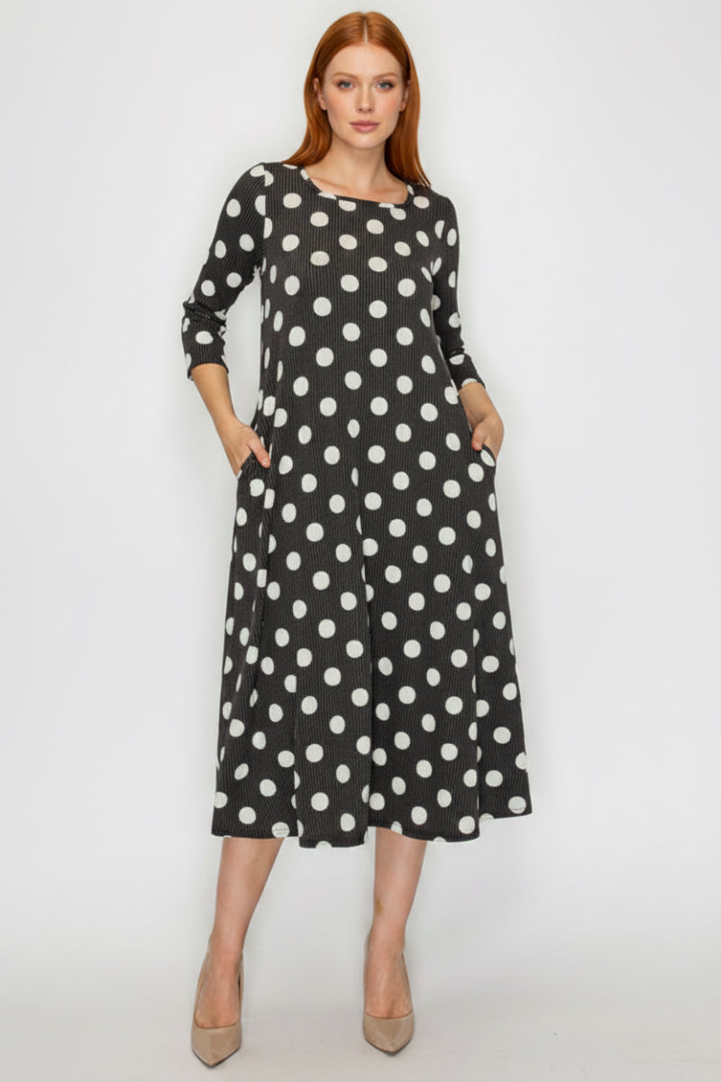 A-LINE SQUARE NECK PLUS SIZE MIDI DRESS-SHVL5944-UR