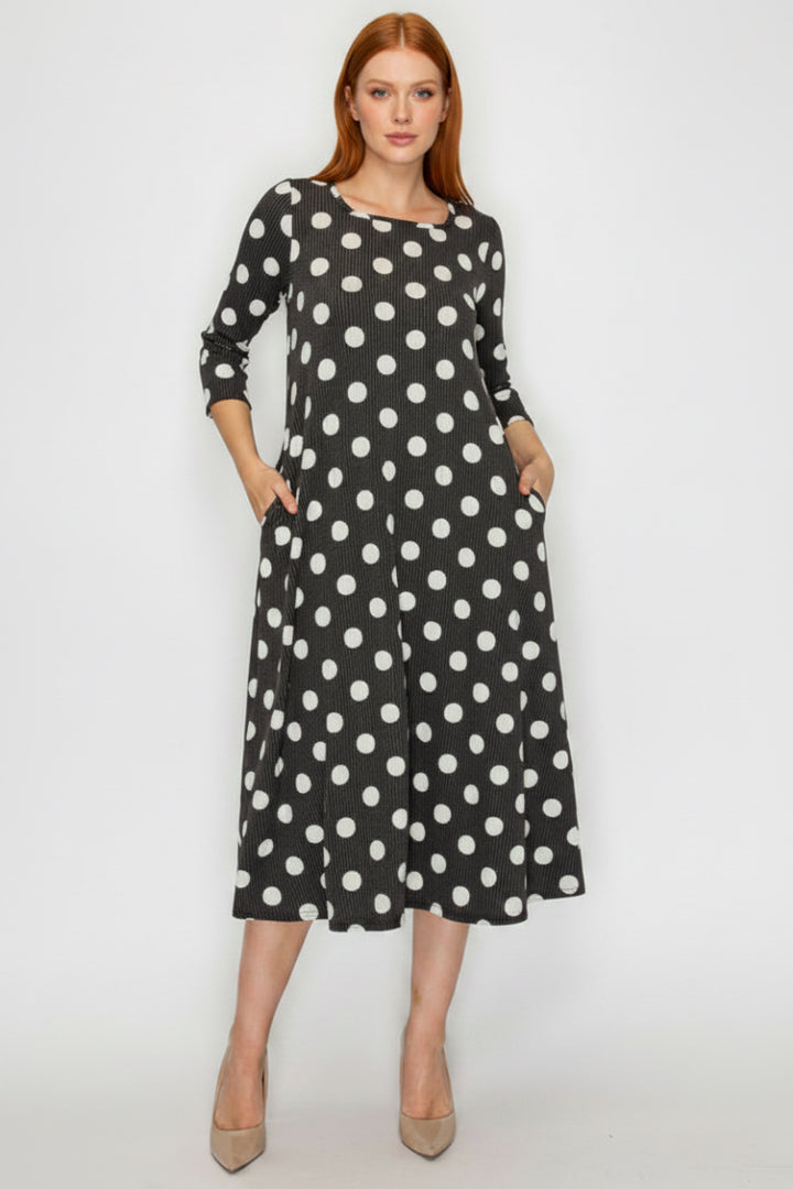 A-LINE SQUARE NECK PLUS SIZE MIDI DRESS-SHVL5944-UR