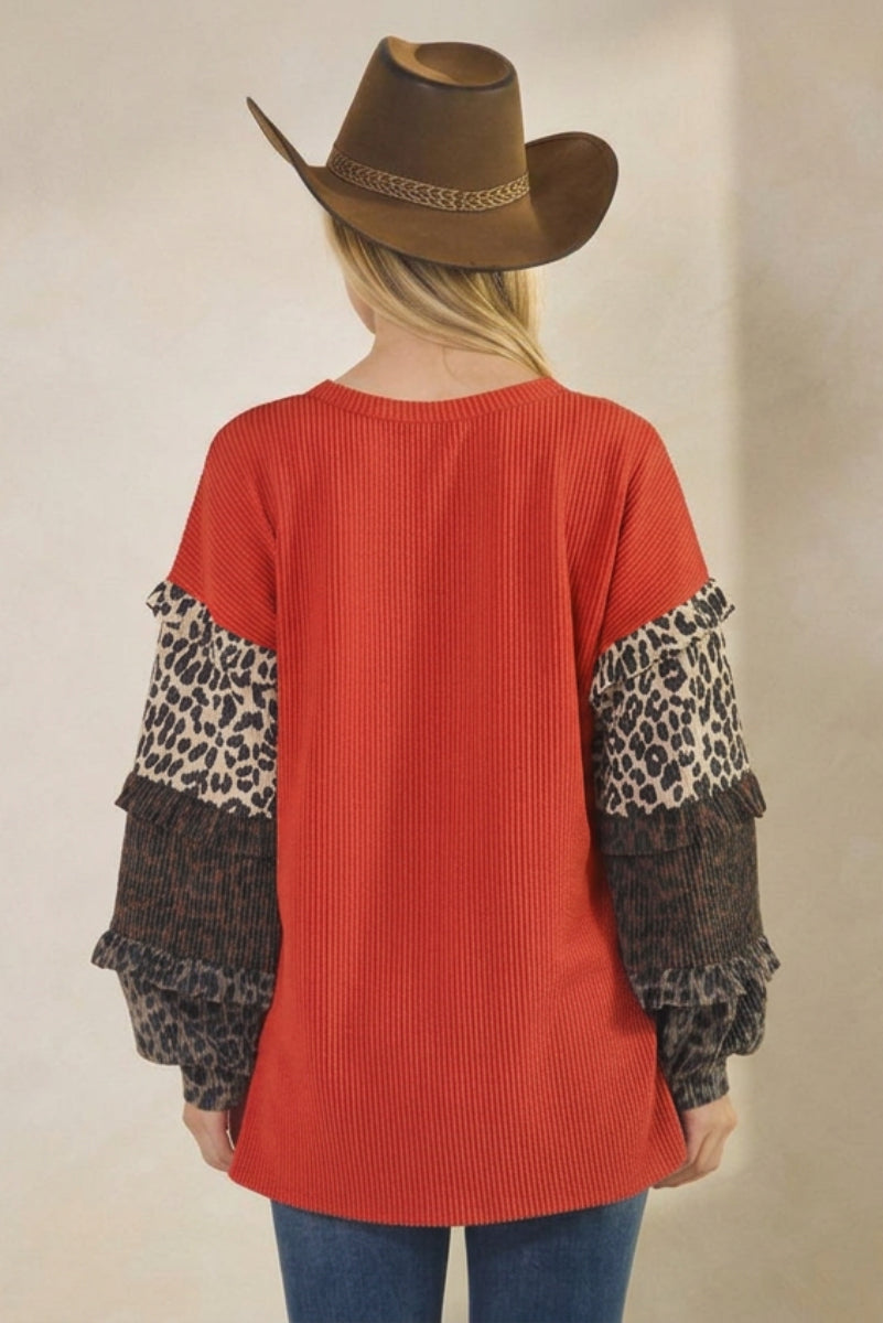 LONG SLEEVE WITH LAYERED RUFFLE ROUND NECK HMET8014-10