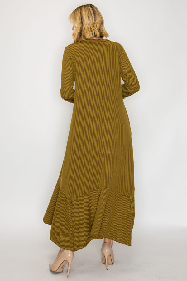 ASYMMETRIC HEMLINE PLUS SIZE DRESS WITH SIDE POCKETS