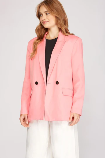 DOUBLE BREASTED BUTTON LONG SLEEVES BLAZER JACKET