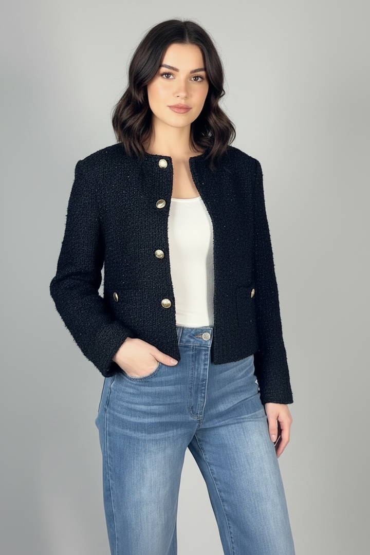 LONG SLEEVE BUTTON DOWN JACKET-WBT11007XL