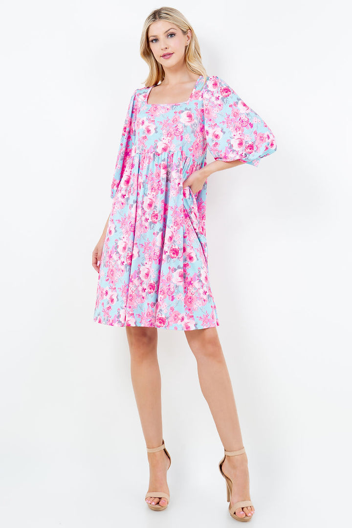 BABYDOLL SQUARE NECK MINI DRESS-SHVC5536