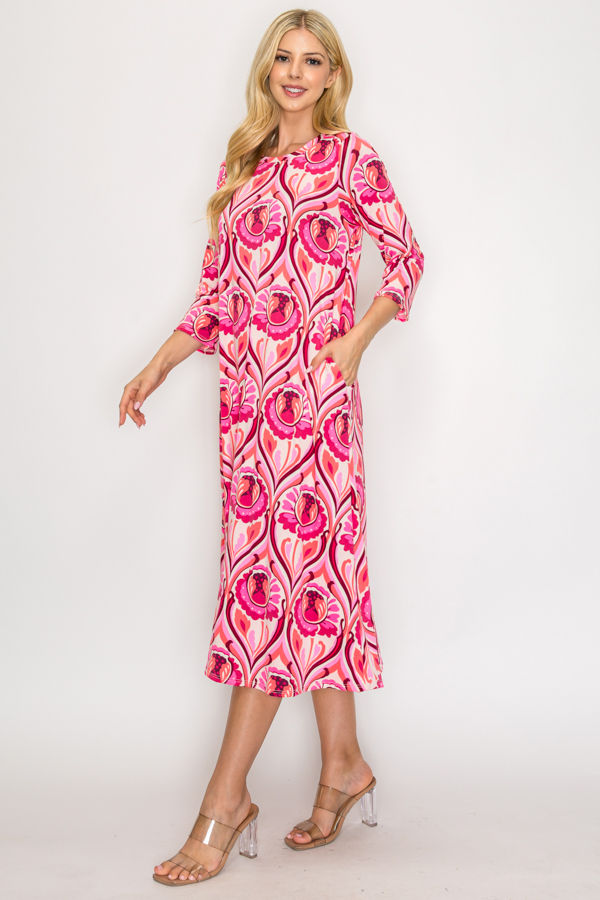 A-LINE MODEST DRESS WITH SIDE POKTES